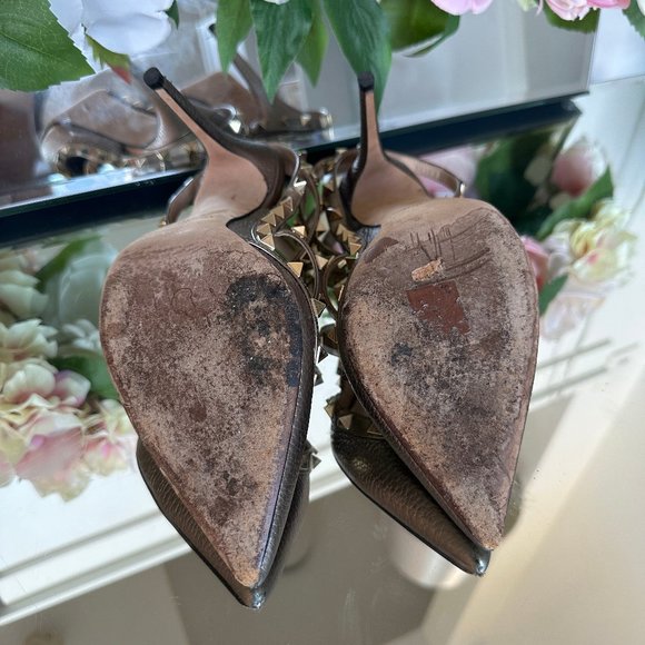 Valentino Rockstud Metallic T-strap Pump 100 MM - Picture 8 of 9